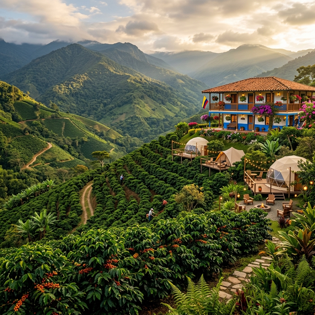 Finca tradicional cafetera en Antioquia Colombia